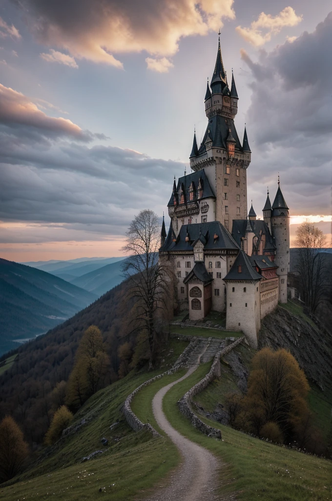 The day Jonathan Harker arrived at Count Dracula's castle was a day bathed in the twilight glow of the Carpathian Mountains. The journey from Bistritz had been long and arduous, traversing a landscape that seemed to grow more forbidding with each mile. The villagers’ whispered warnings about the castle and its occupant lingered in his mind, but Harker, resolute in his purpose, paid little heed to their superstitions. (Horror of dracula)