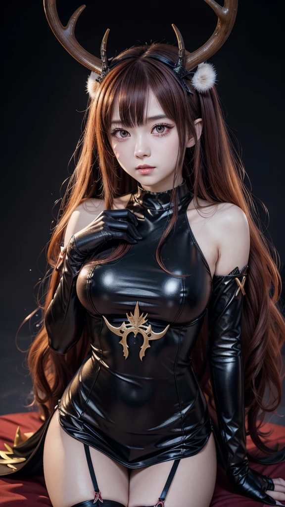 anime with horns and antlers on the head, demon anime girl, Knights of the Zodiac Portrait, best 4k konachan anime wallpaper, anime styling 4 k, also, mika kurai demon, nightcore, Impacto Ayaka Genshin, Anime goddess, anime styling. 8K, anime waifu, detailed anime digital art, 8K octae render photo