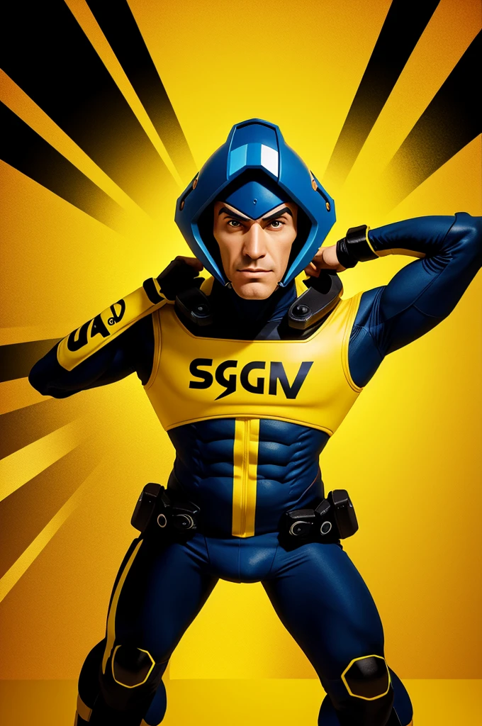 Yellow Colour Background Sigma male in cartoon character