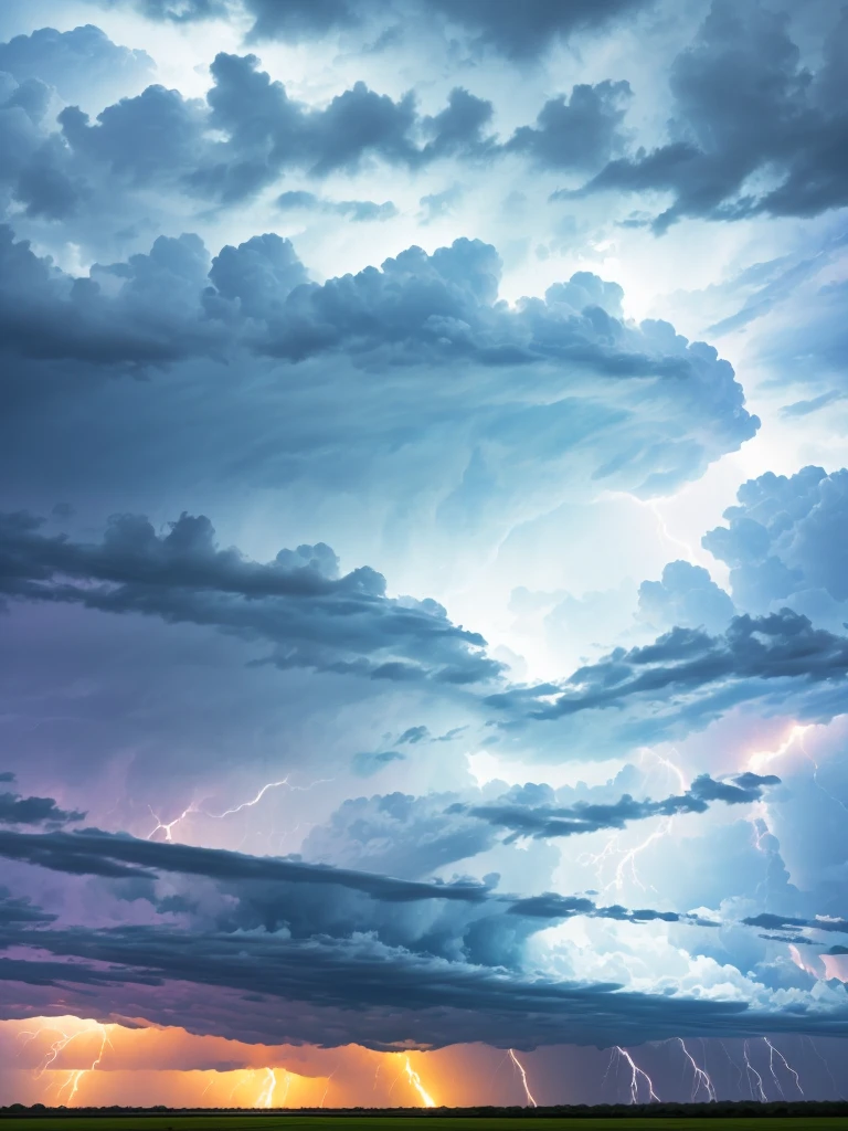 severe thunderstorm advancing in the afternoon in the Midwest.