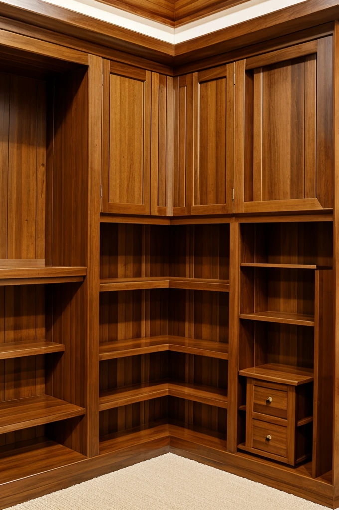 Corner wooden furniture as an oratory with a small dome.