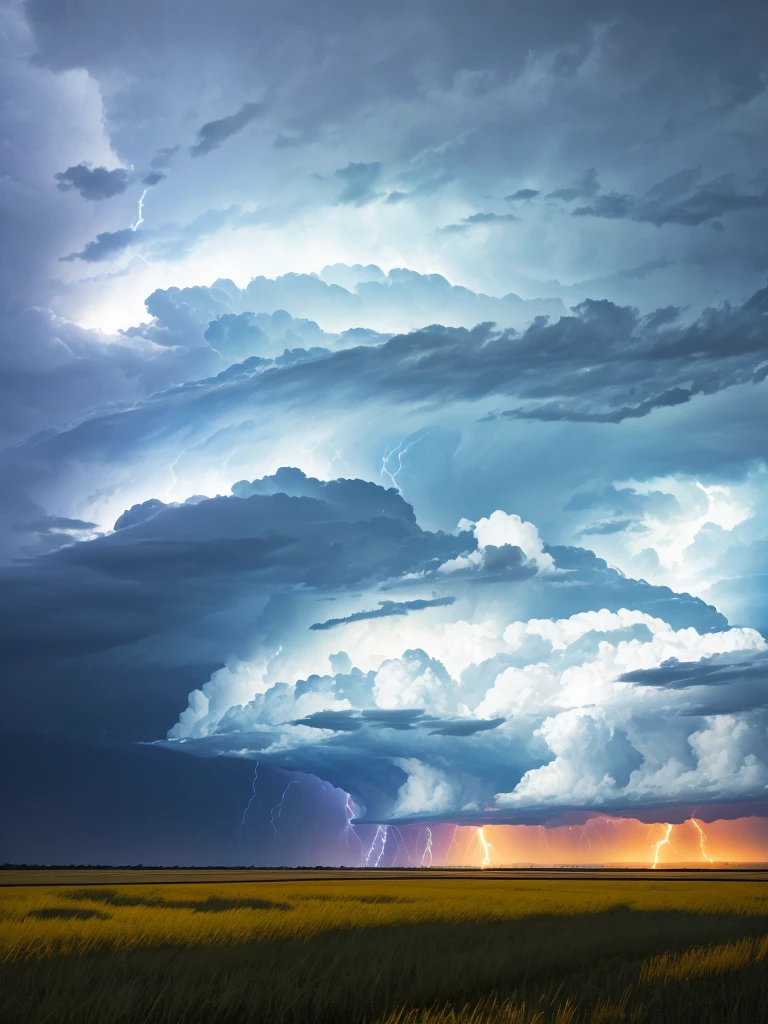 severe thunderstorm advancing in the afternoon in the Midwest.