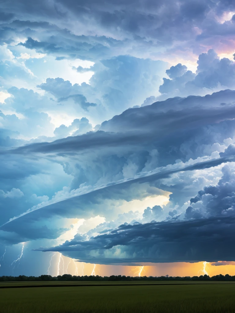 severe thunderstorm advancing in the afternoon in the Midwest.