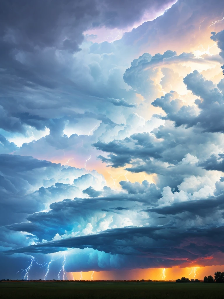 severe thunderstorm advancing in the afternoon in the Midwest.