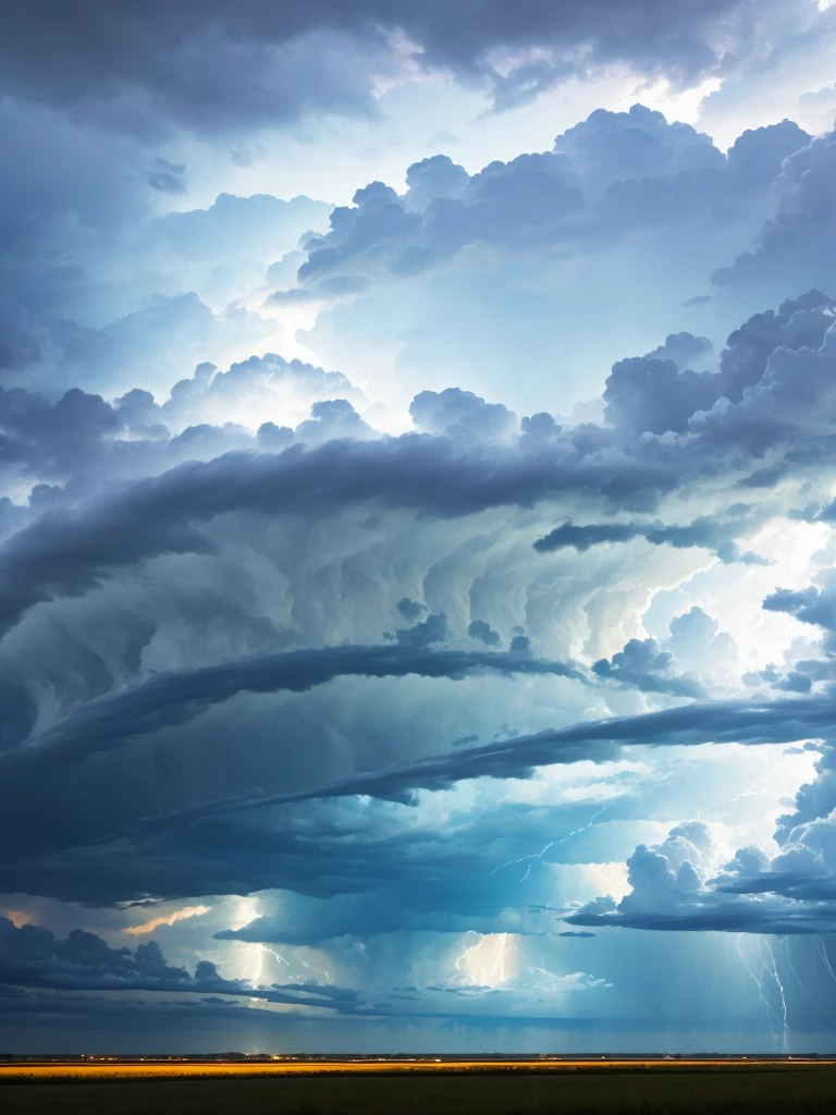 severe thunderstorm advancing in the afternoon in the Midwest.