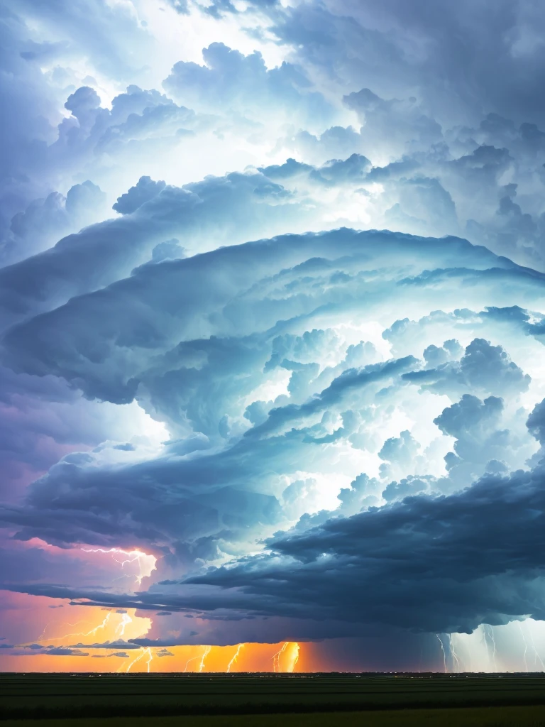 severe thunderstorm advancing in the afternoon in the Midwest.