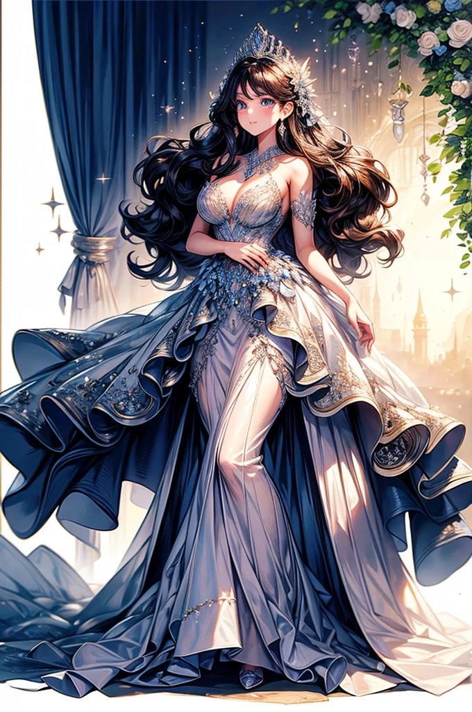 Elegant princess, highly detailed, beautiful, highest quality, more detailed, more accurate, full body 