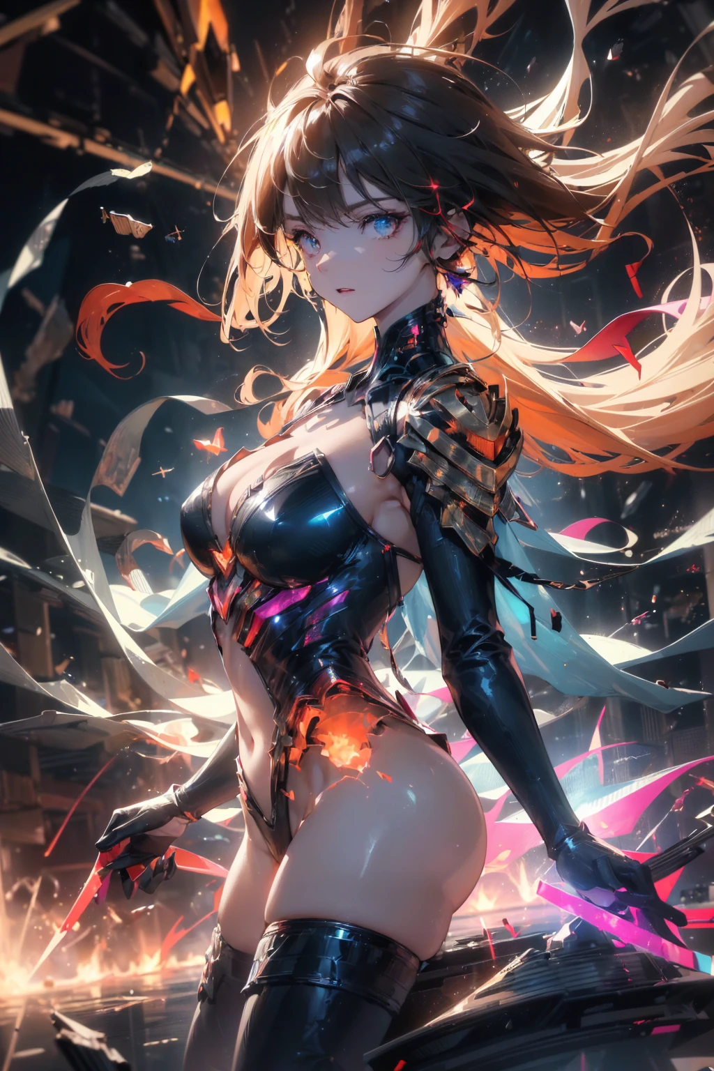 (best quality, high resolution, masterpiece:1.2), Extremely detailed, Practical:1.37, Human Development Report, Ultra HD, Studio Lighting, Extremely detailed的描述, professional, Bright colors, Bokeh, portrait, landscape, fear, Science Fiction, photography, Concept Artist, Bright Red, Navy blue, Bright green, Flowing purple, Dramatic Lighting, Shining Star, shattered glass, Transparent fragments, Lava, luminous energy, Cosmic rays, Dynamic Synthesis, surreal atmosphere, Unlimited depth, Translucent smoke, Fiery Explosion, Dazzling reflection, Complex cracks, Charming pattern, sharp contrast, Fascinating textures, A mesmerizing sight, Powerful energy, Scenes, Hyper-reality Fusion