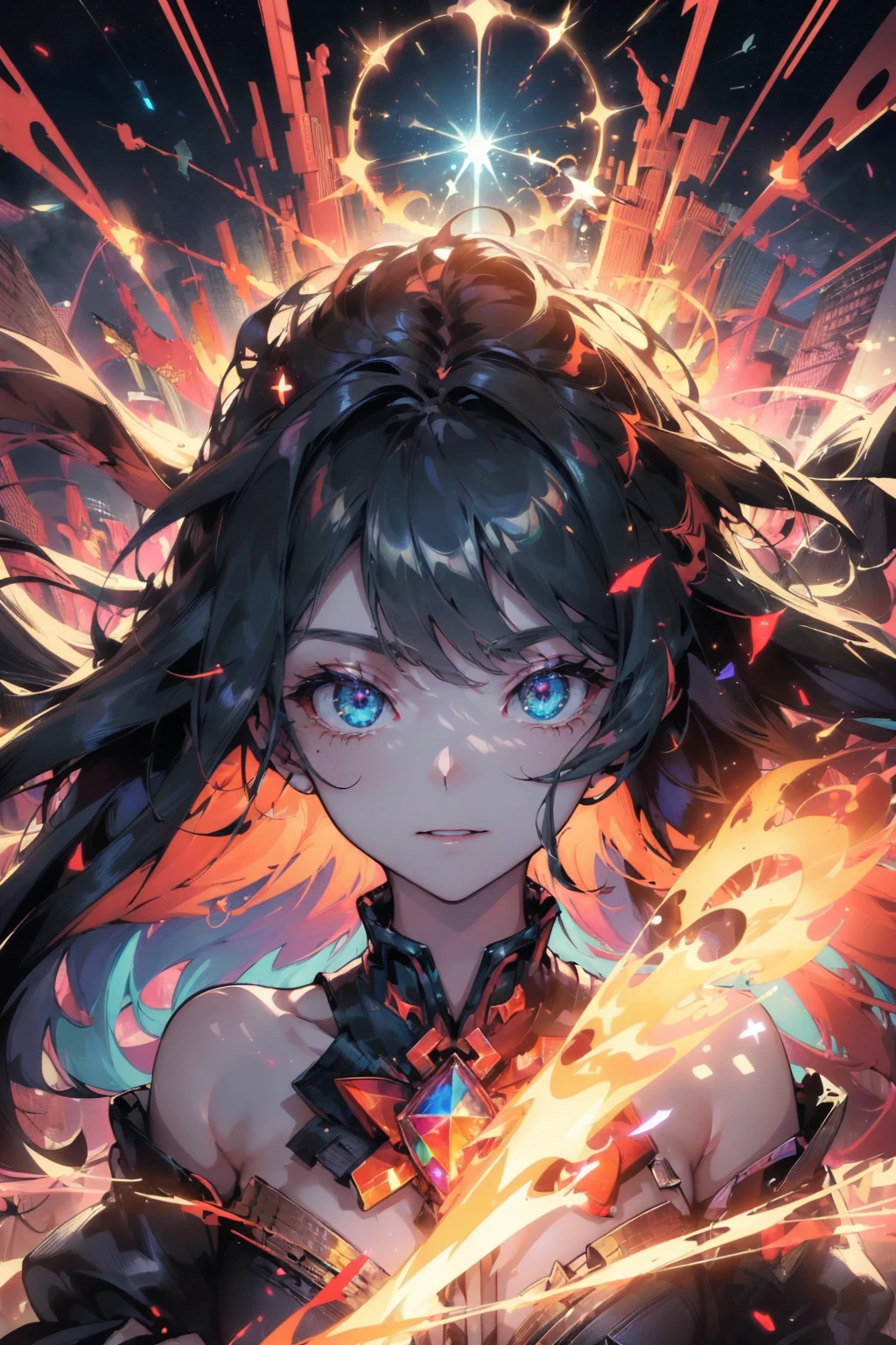 (best quality, high resolution, masterpiece:1.2), Extremely detailed, Practical:1.37, Human Development Report, Ultra HD, Studio Lighting, Extremely detailed的描述, professional, Bright colors, Bokeh, portrait, landscape, fear, Science Fiction, photography, Concept Artist, Bright Red, Navy blue, Bright green, Flowing purple, Dramatic Lighting, Shining Star, shattered glass, Transparent fragments, Lava, luminous energy, Cosmic rays, Dynamic Synthesis, surreal atmosphere, Unlimited depth, Translucent smoke, Fiery Explosion, Dazzling reflection, Complex cracks, Charming pattern, sharp contrast, Fascinating textures, A mesmerizing sight, Powerful energy, Scenes, Hyper-reality Fusion