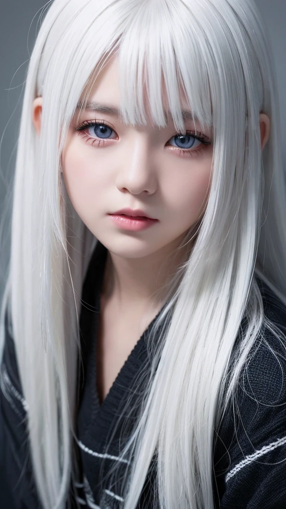 White Hair、Dark Eyes、Girl