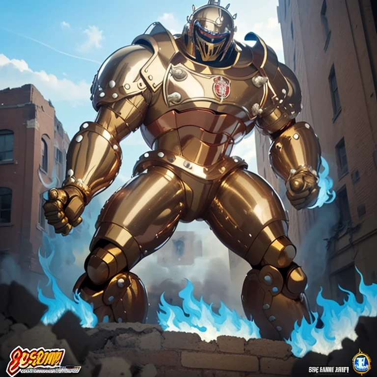 SOLO (masterpiece. official art. 8k. best quality. detailed full body. full body.)

(situation 1 : dominating Armored Flazzard. Armored Flazzard is over 1000 meters long. focus GIANT mechanical Muscular Armored Flazzard is trampling the city. Looking down. macro. stomp. Low-angle perspective. emphasizing the immense size.)

(situation 2 :smoke and flames rising from the destruction in the city)

(Additional details 1: real texture material. whole body shines like metal. emphasizes the muscles. suit fully made of metal. intricate armor. Robotic suit. suit fully made of metal. no face.).

(Additional details 2: Detailed head. Detailed Body. Detailed abs. gigantic muscles. HYPER MUSCLES. Gigachad Muscular. big muscle. pecs. triceps. traps. unusually developed muscular body. body full of huge muscles. showing off muscles. pectorales enormes. Exaggeratedly huge muscles. huge muscles. long legs.).
