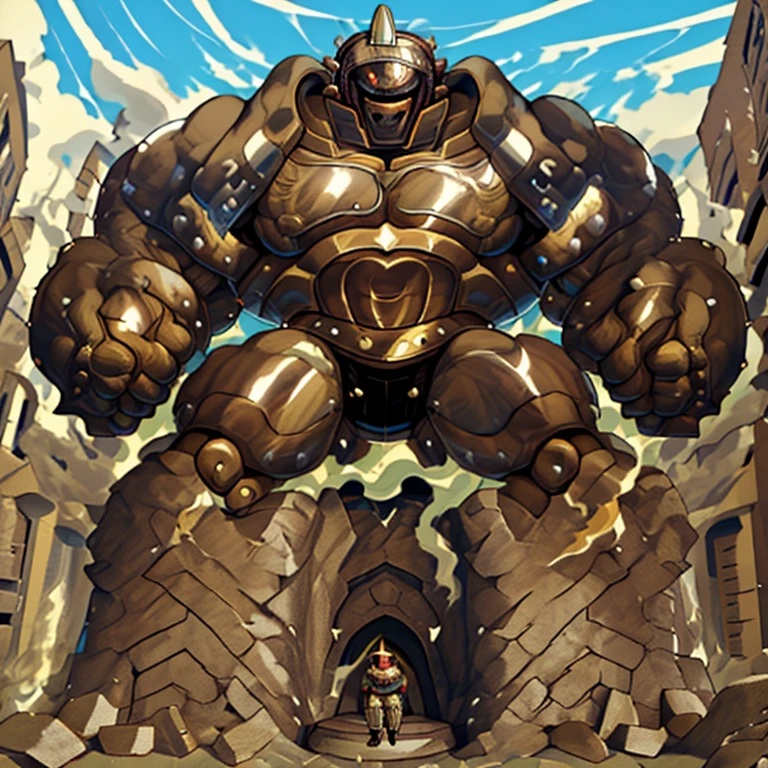 SOLO (masterpiece. official art. 8k. best quality. detailed full body. full body.)
(situation 1 : dominating Armored Flazzard. Armored Flazzard is over 1000 meters long. focus GIANT mechanical Muscular Armored Flazzard is trampling the city. Looking down. macro. stomp. Low-angle perspective. emphasizing the immense size.)
(situation 2 :smoke and flames rising from the destruction in the city)
(Additional details 1: real texture material. whole body shines like metal. emphasizes the muscles. suit fully made of metal. intricate armor. Robotic suit. suit fully made of metal. no face.).
(Additional details 2: Detailed head. Detailed Body. Detailed abs. gigantic muscles. HYPER MUSCLES. Gigachad Muscular. big muscle. pecs. triceps. traps. unusually developed muscular body. body full of huge muscles. showing off muscles. pectorales enormes. Exaggeratedly huge muscles. huge muscles. long legs.).