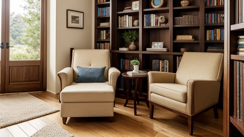 A cozy reading nook with a comfortable armchair bathed in warm, natural light from a nearby window. On a small wooden table next to the chair, there's a smartphone displaying the Audible app interface. The screen shows a book cover and playback controls, indicating the app in use. In the background, soft-focus bookshelves filled with various books create a warm and inviting atmosphere. The focus is on the smartphone and the serene environment, suggesting a peaceful and enjoyable reading experience with the Audible app. This image captures the essence of reviewing the Audible app without using any text, emphasizing the comfort and pleasure of listening to audiobooks in a cozy setting. Ultra Realistic, show smartphone screen with cover of an audio book