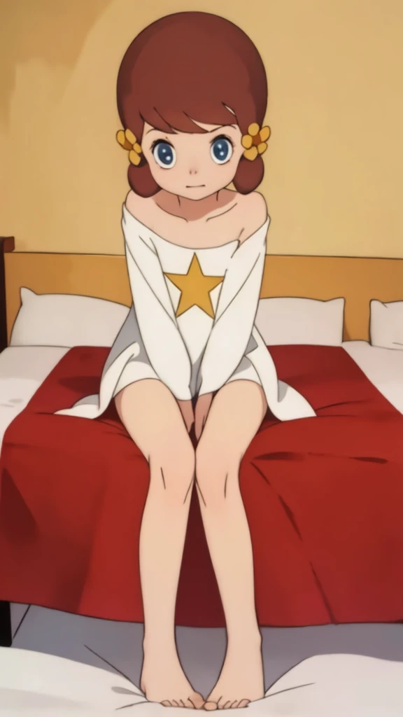masterpiece, best quality, solo, 1girl,
chappy,、Sit on the bed、Spread your legs、Knees up、With legs spread、Completely naked、All Nude、Very embarrassed look、