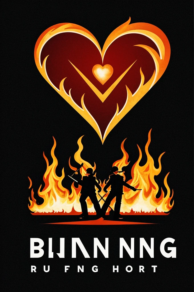 Make a logo for a rock band called Burning Hearts