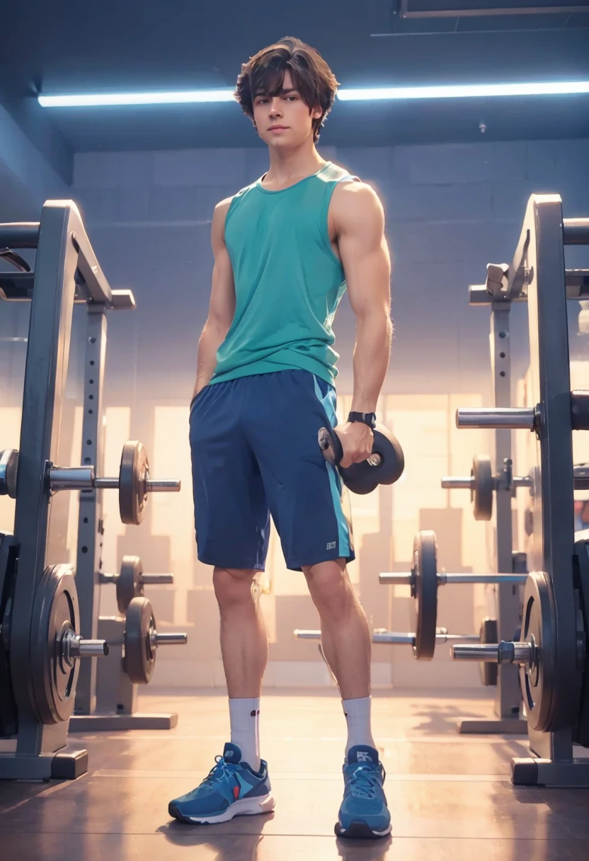 Brunette boy at the gym