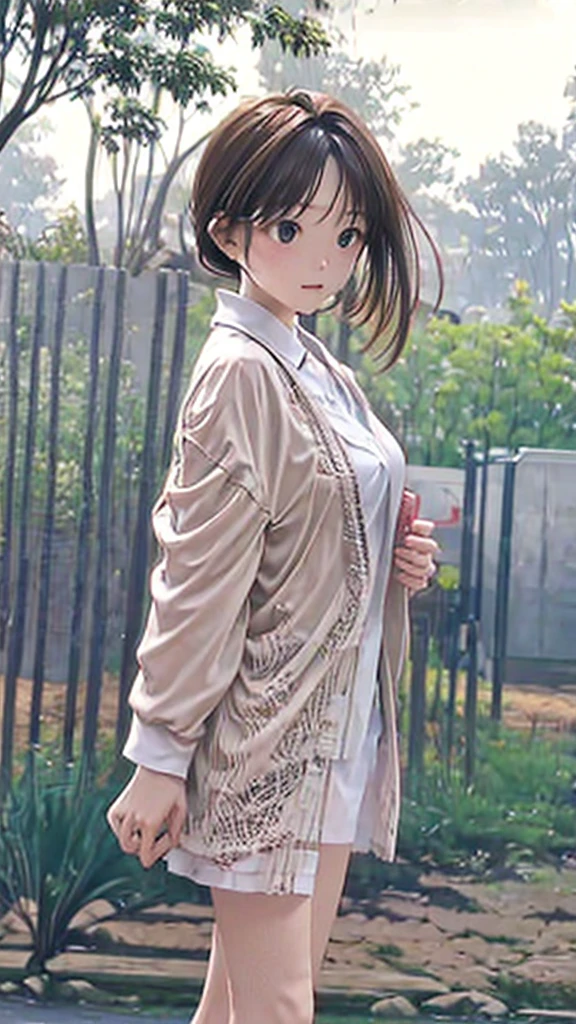 No underwear,mysterious,In a forest like a city,Too much exposure,mist,Lace clothes,White underwear,Girl,1 person