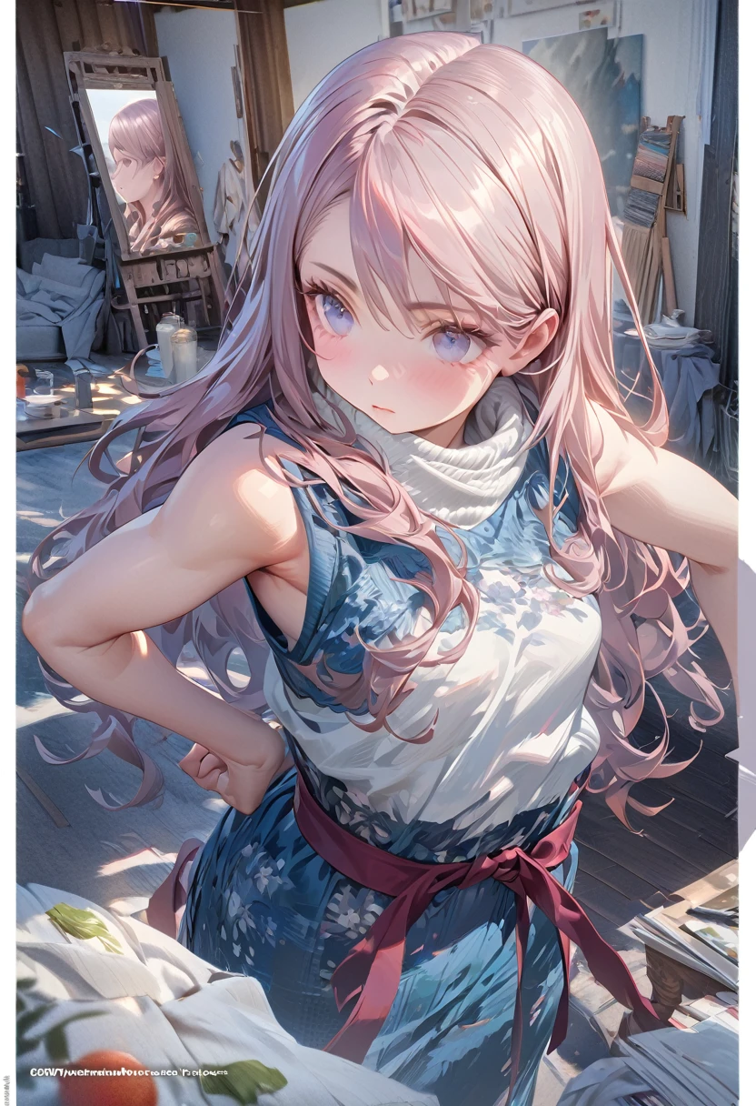 Detailed description Girl(Masseter muscle area, high quality, Mysterious, Beautiful and beautiful, Ideal body proportions, Official image art, Impressionism), (Ultra-high resolution, 8k RAW photos, Photorealistic, Natural light, Textile Shading),
