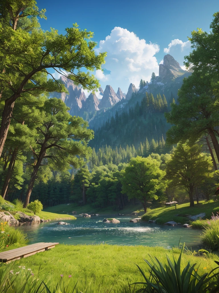 create a VR Experience Therapy Logo with a nature scene background
