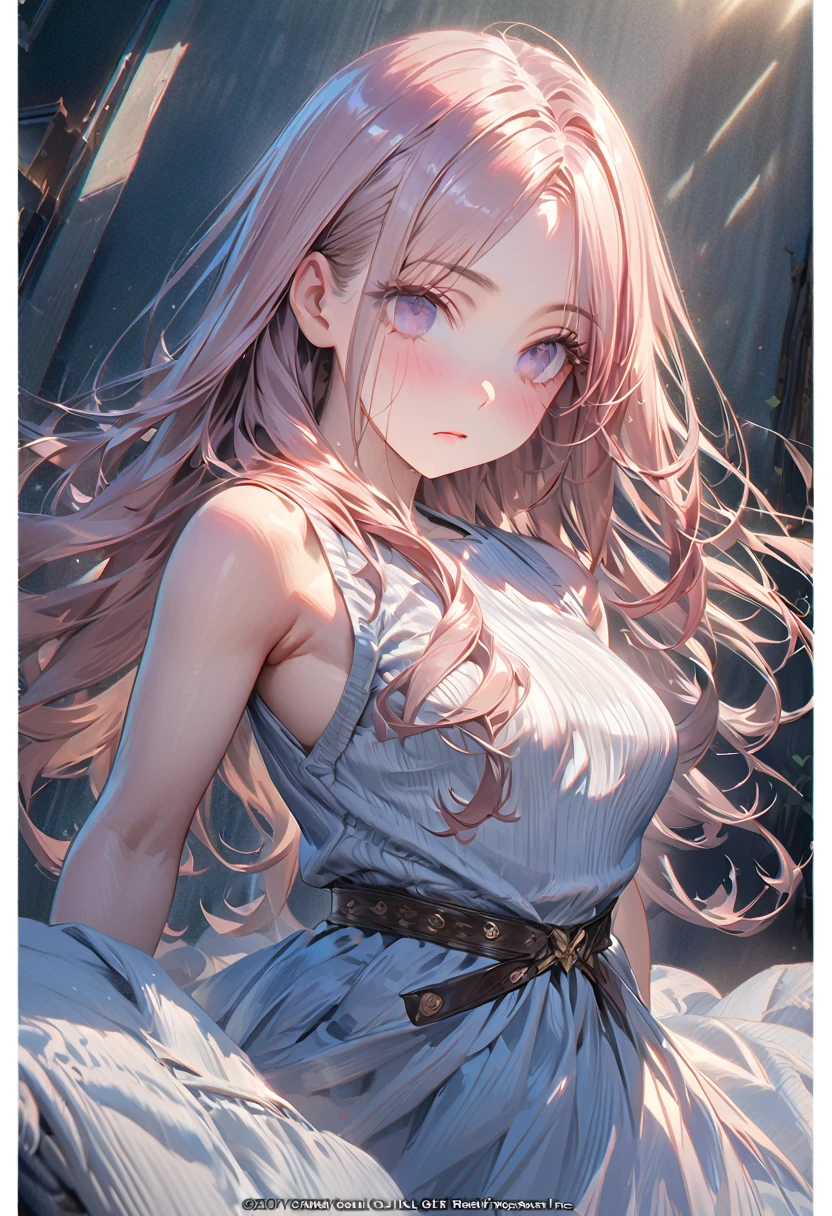 Detailed description Girl(Masseter muscle area, high quality, Mysterious, Beautiful and beautiful, Ideal body proportions, Official image art, Impressionism), (Ultra-high resolution, 8k RAW photos, Photorealistic, Natural light, Textile Shading),