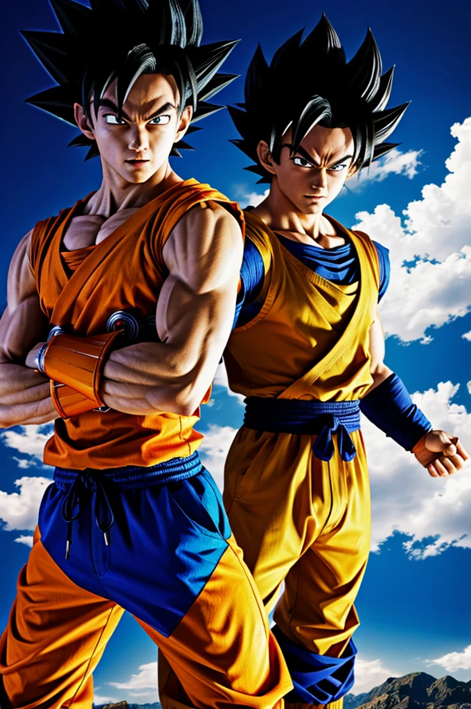 You create me a manga style goku and vegeta wallpaper
