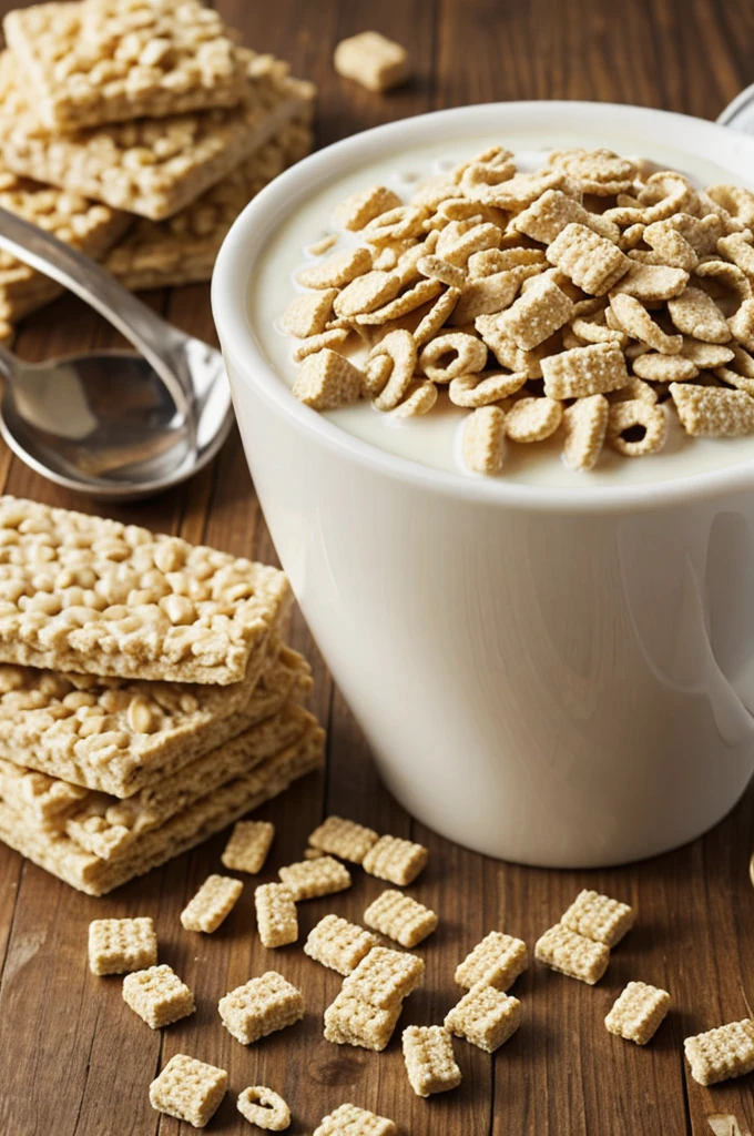 Generates a cereal with the letter W covered in milk