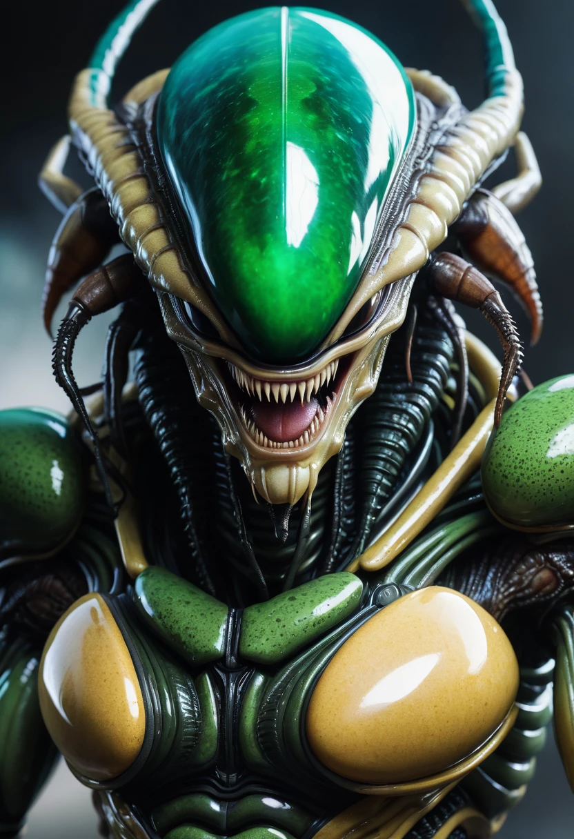 (((Extreme close-up Xenomorph Alien the eighth passenger fused with a humanoid Cockroach,(((Imperfect Hybrid Cell))) universe Dragon Ball Z front images Color Splash)))