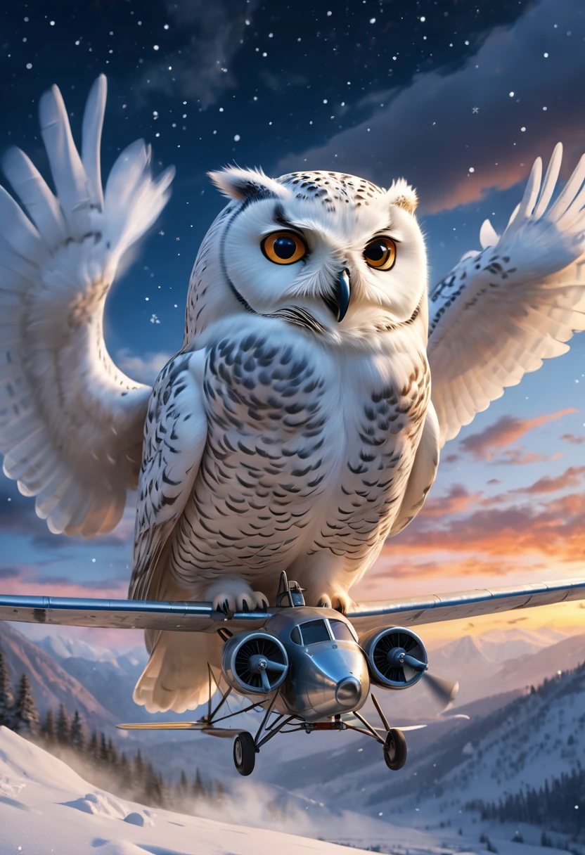 Snowy owl, snow scene background ,Driving skills,Mysterious clouds,expression of surprise, incredible views,Not available, in the sky,legend, aerodrome,stars, illuminating the night sky, joystick,Propeller sounds,Fly free,adventures,terraced,High Mountains,Brave Rabbit,Amazing sunset,Fly as much as you want,Through the clouds,Adventurous spirit,Shocking Scene,spreading its wings,Huge starry sky,A fusion of tradition and modernity.