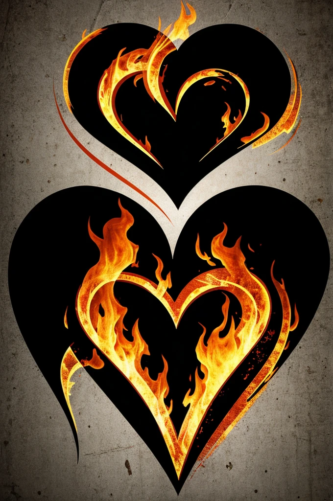 Make a logo for a rock band called Burning Hearts
