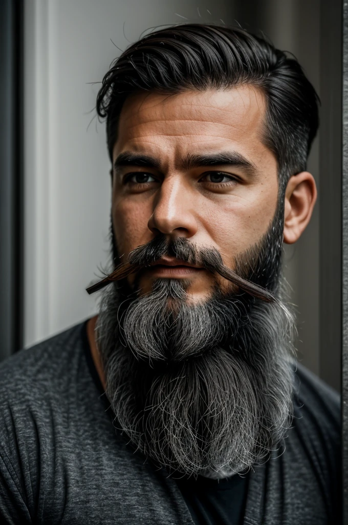 man, moreno, a little gray,with beard,
