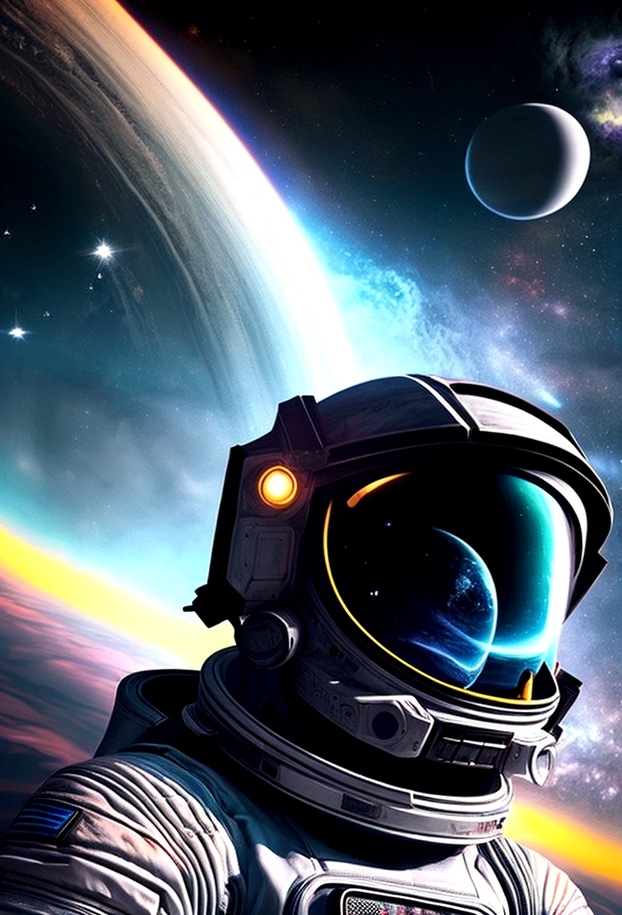 (best qualityer,4K,8K,A high resolution,work of art:1.2),(realisitic, fotorrealisitic, fotorrealisitic:1.37), astronaut fall down in space, in the background we have a black hole and some stars, science fiction, Retro-futuristic technology,Starry fog,exploration,adventure,mystery,galactic environment,exalted,?????? isolated,Interstellar travel,dramatic contrast,distant planets,majestic face,Sci-fi fashion,Smoke and fog effects,contrasting textures,timeless beauty