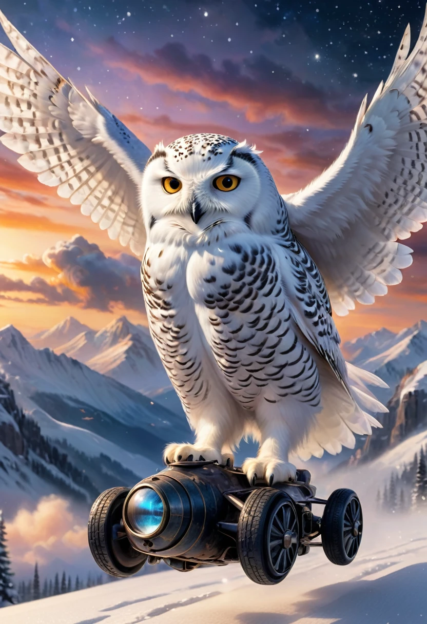 Snowy owl, Flight, snow scene background ,Driving skills,Mysterious clouds,expression of surprise, incredible views,Not available, in the sky,legend, aerodrome,stars, illuminating the night sky, joystick,Propeller sounds,Fly free,adventures,terraced,High Mountains,Brave Rabbit,Amazing sunset,Fly as much as you want,Through the clouds,Adventurous spirit,Shocking Scene,spreading its wings,Huge starry sky,A fusion of tradition and modernity.