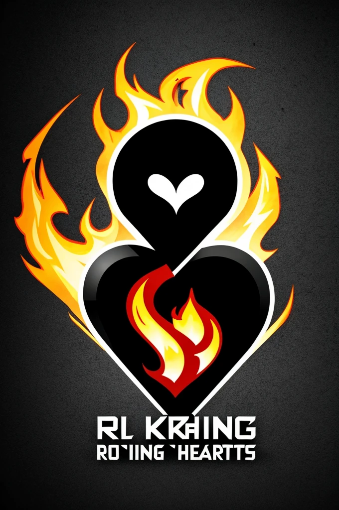 Make a logo for a rock band named after _*Burning hearts*_