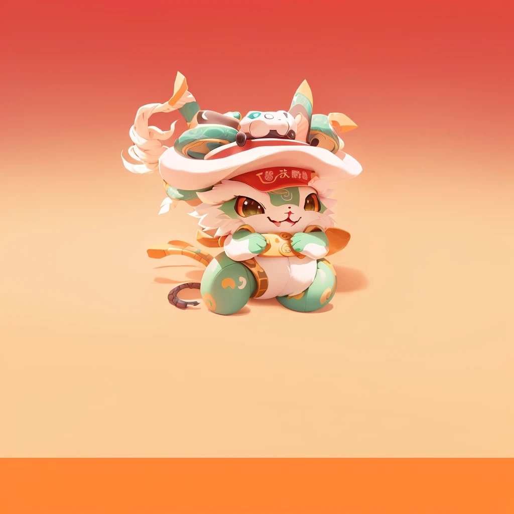 there is a cartoon character of Snake in a hat on, Cute little snake, Cute numbers, Lovely and detailed digital art, Cute monster character design, Snake in a hat, Inspired by Pu Hua, Official illustration of anthropomorphic snake, Official character illustrations, Cute numbers艺术, Lovely characters, Ashura,From Chinese mythology, Chinese snake, mascot