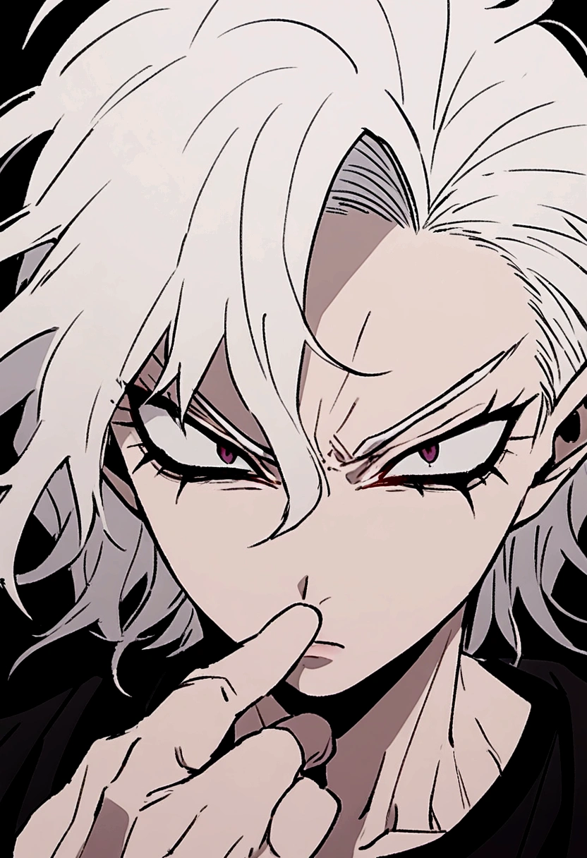 Akira Fudo, Devilman Crybaby, Male, with black clothes, white hair