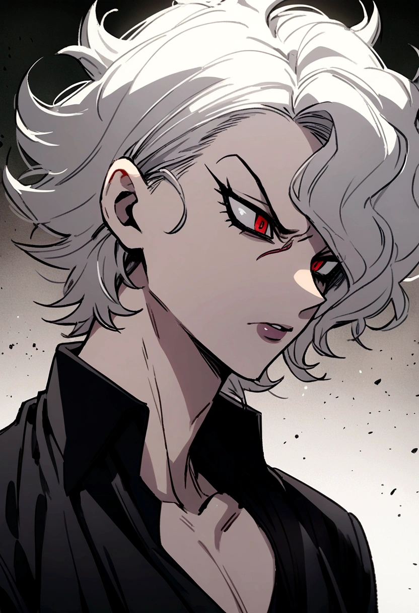 Akira Fudo, Devilman Crybaby, Male, with black clothes, white hair