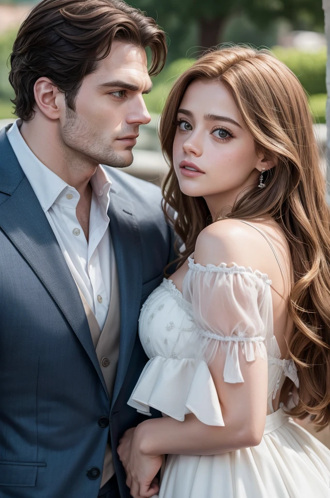 Imagens realistas de Henry Cavill e Josephine Langford como um casal.