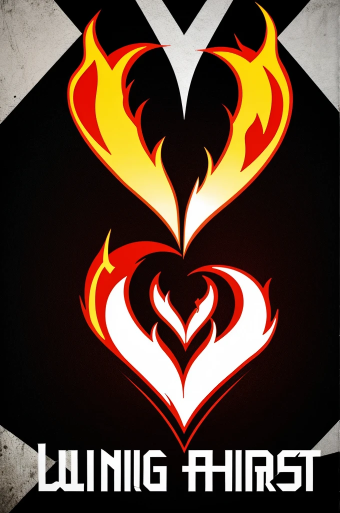 Make a logo for a rock band named after *Burning hearts*