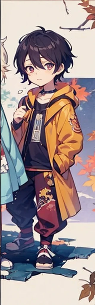 Anime boy stands in front of a tree with leaves., anime cover, Unknown art style, anime style hyper detailed, anime style, Handsome man in the art of killing demons, 2 0 2 4 anime style, 2024 anime style, clean detailed anime style, anime style, Kentaro Miura style, Kentaro Miura's Style!!!! 8K clarity