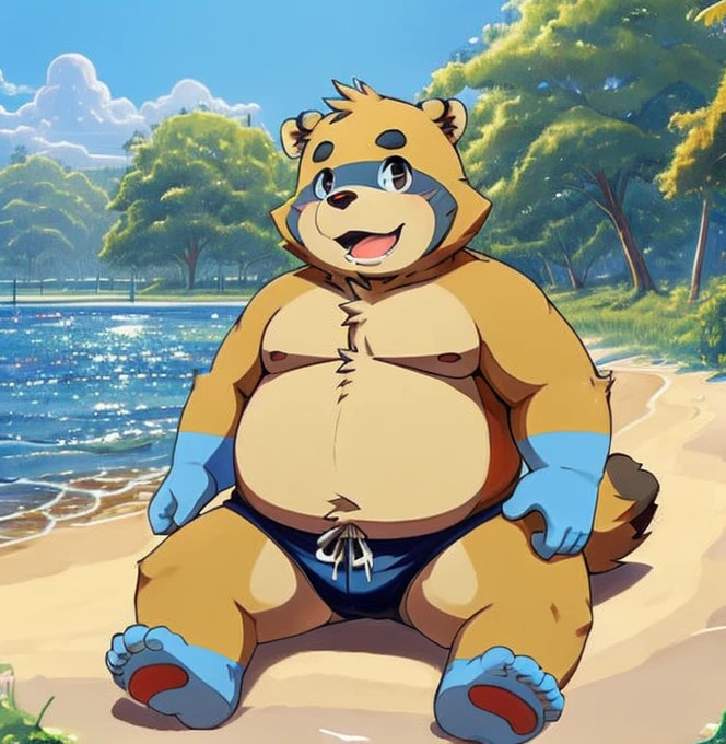 (masterpiece, best quality:1.2), botailang, solo，fat，tanuki