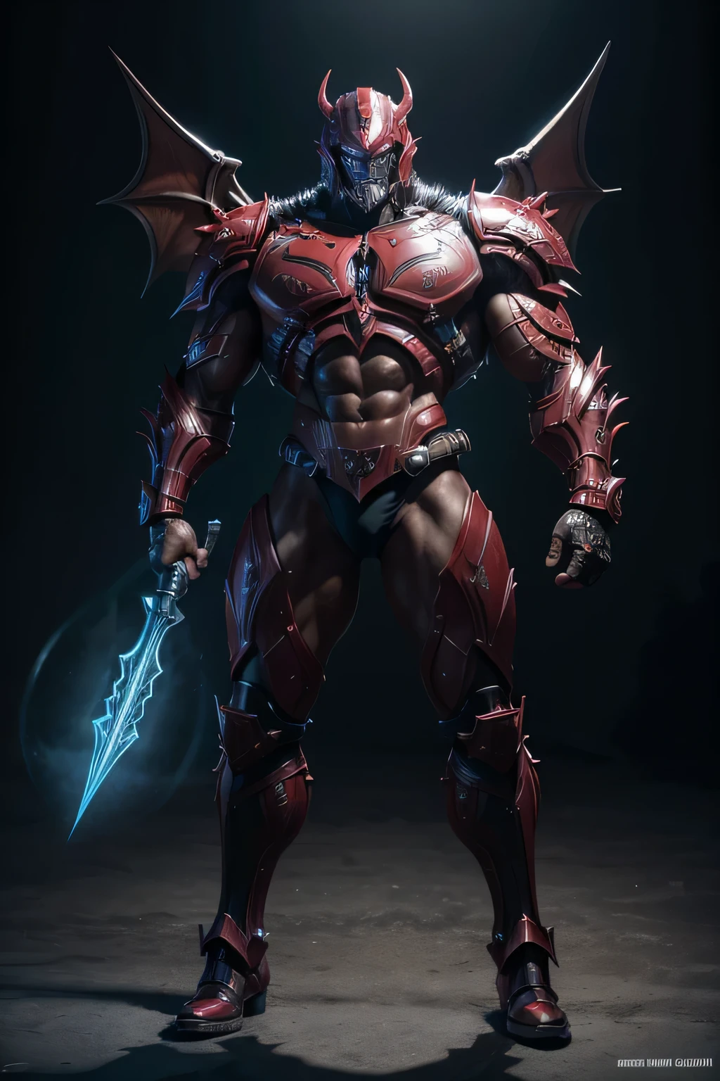 An advanced bionic mech, cybrog, anthro, dragon, male, full body, Muscle, Delicate face, Delicate eyes, 1 tail, (glowing LED), energy, outdoors, extremely detailed CG unity 8k wallpaper, realistic, masterpiece, highest quality, lens flare, unreal engine, trending on ArtStation, Intricate, High Detail, dramatic, realism, beautiful and detailed lighting, shadows, black scales, rubber goo body, wings, evil looking, crimson glowing eyes, black and evil armor, futuristic evil armor, heavy armor, snout-cover armored mask, balanced physique, muscule-shaped armor, evil master, a pair of IFBB-bodybuilder level of muscular great wings, evil dominator, war machine, hunk, hulking IFBB muscular physique, thick arms and legs, heavy evil armor boots, muscular texture and details on evil armor, exposed muscular abdomen IFBB level of muscles, metal collar, muscular inner thighs, majestic, detailed IFBB bodybuilder muscles inside of the armor, dark master, crimson and black wings, harness armor, nipple piercings, long legs, pit fiend