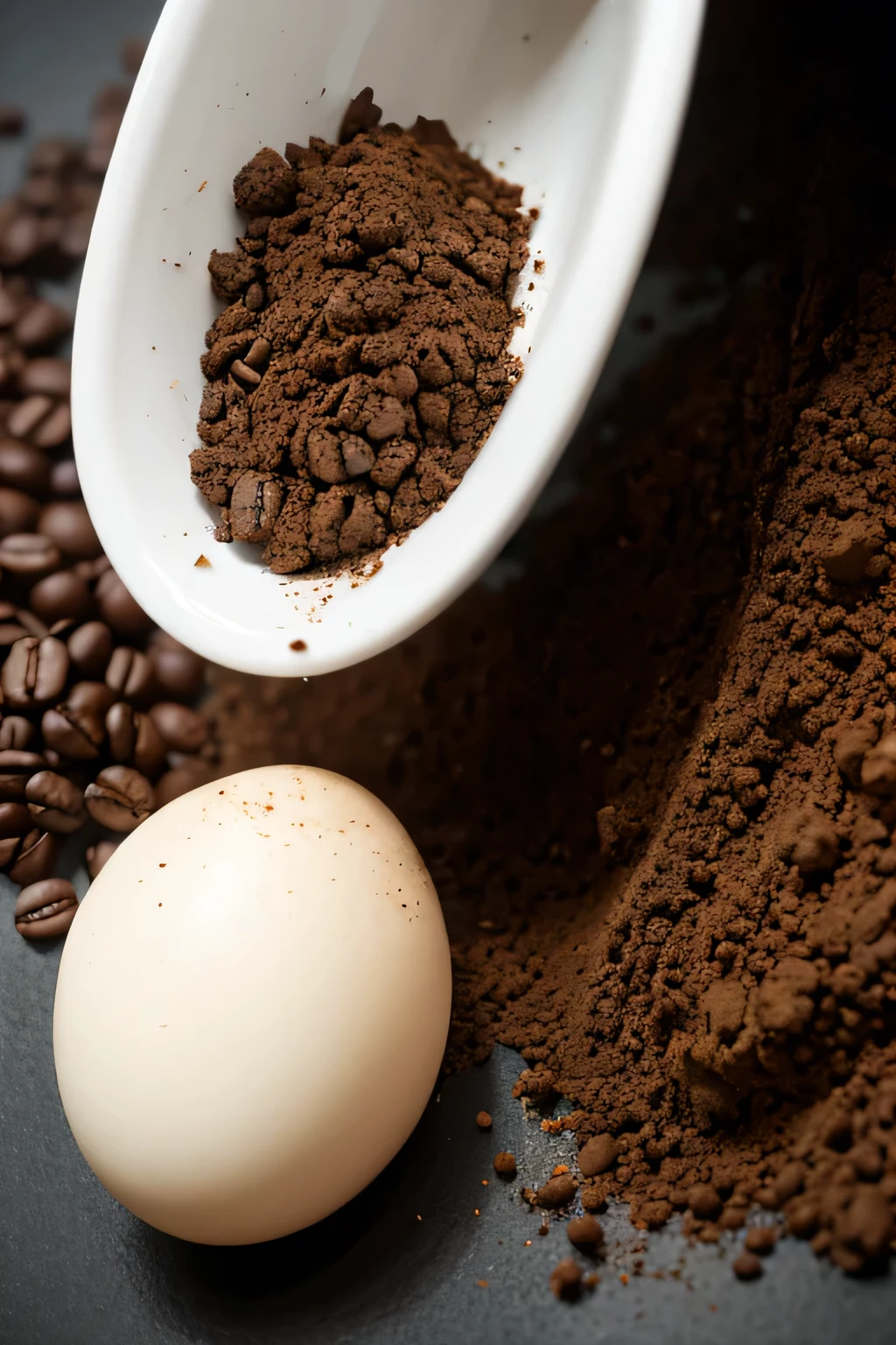 Collecting coffee grounds and egg shells