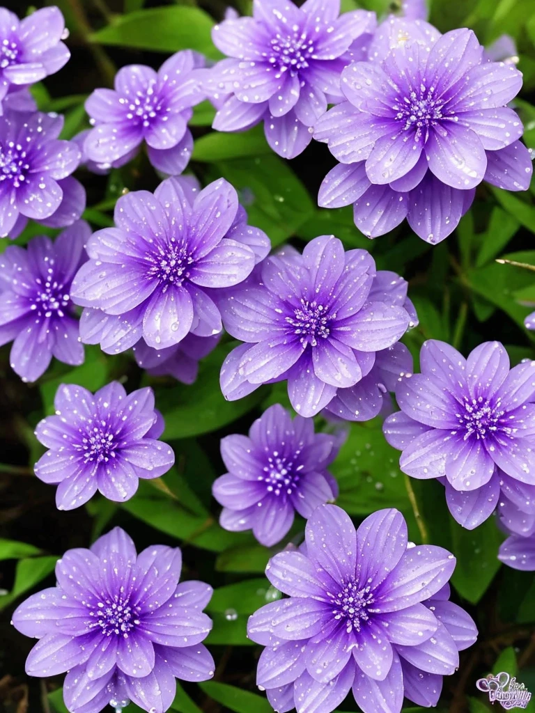 purple flowers with water droplets on them in the dark, beautiful flowers and crystals, beautiful!!!!!!!!!, magical flowers, beautiful detail, dewdrops, purple sparkles, ethereal!!!!!!!, dew drops, extremely beautiful and ethereal, sparkling petals, dew, beautiful detail and color, intricate foreground, ethereal beauty, intricate and beautiful, stunningly beautiful, beautiful!!!, intricately