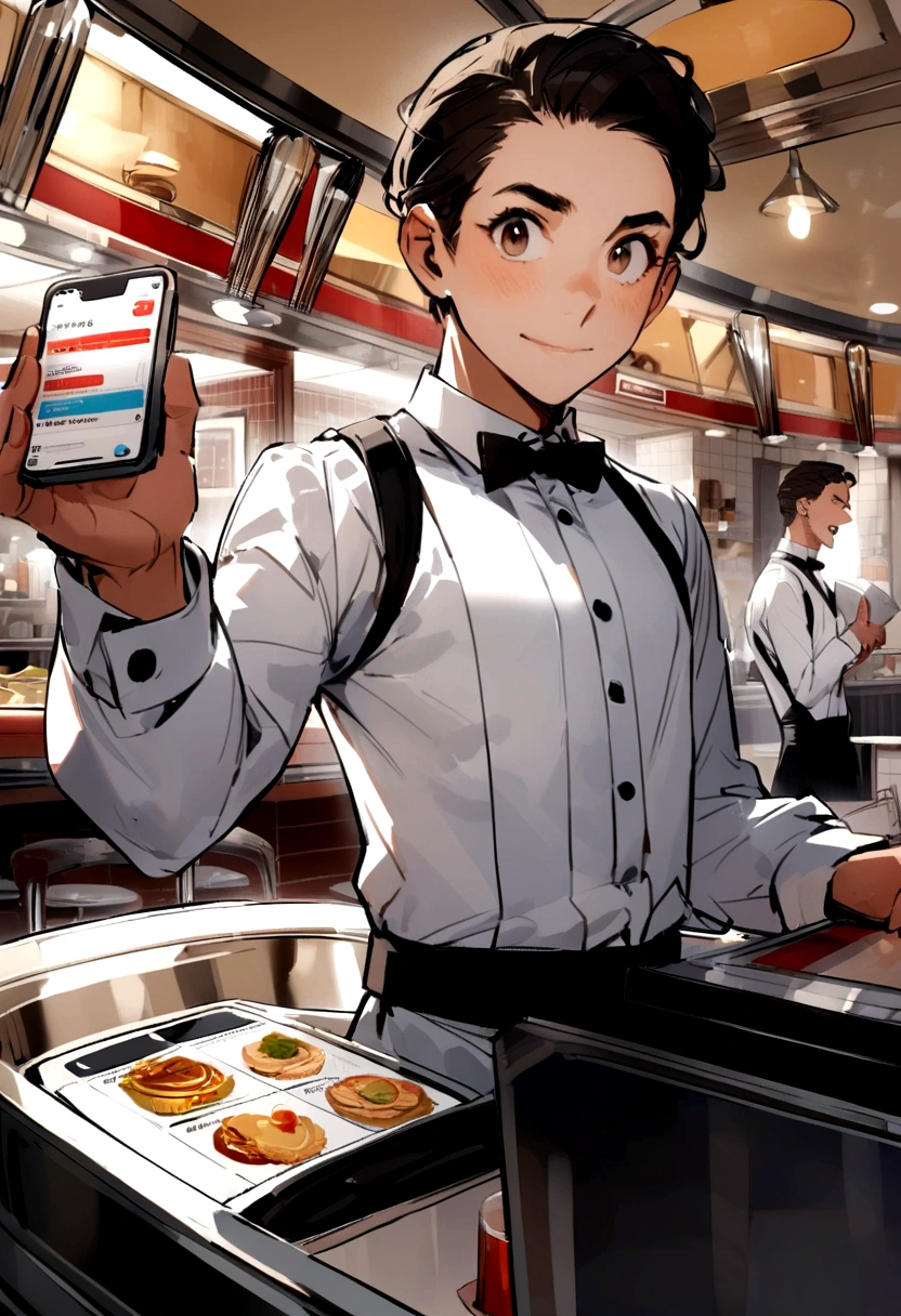 WAITERS WILL NOT ACCEPT CASH PAYMENTS AND EVERYTHING WILL BE DIGITAL, SHOWS THE DINER USING THIS