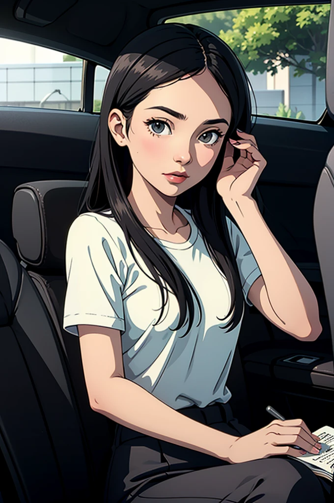 Father was driving the car, her daughter was sitting in the back seat