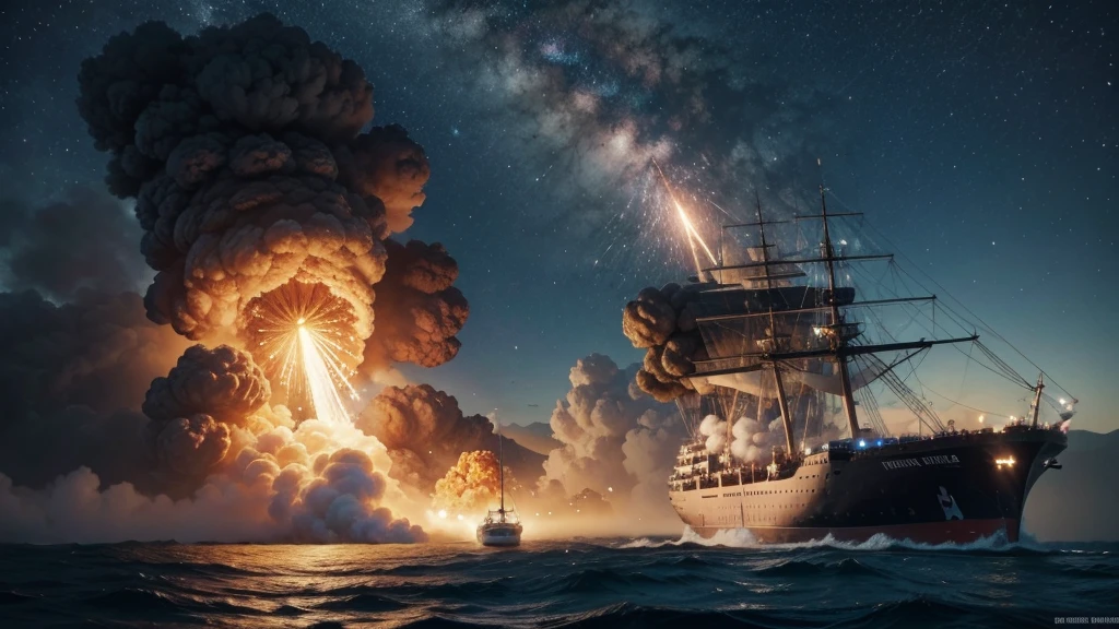 Ship exploding