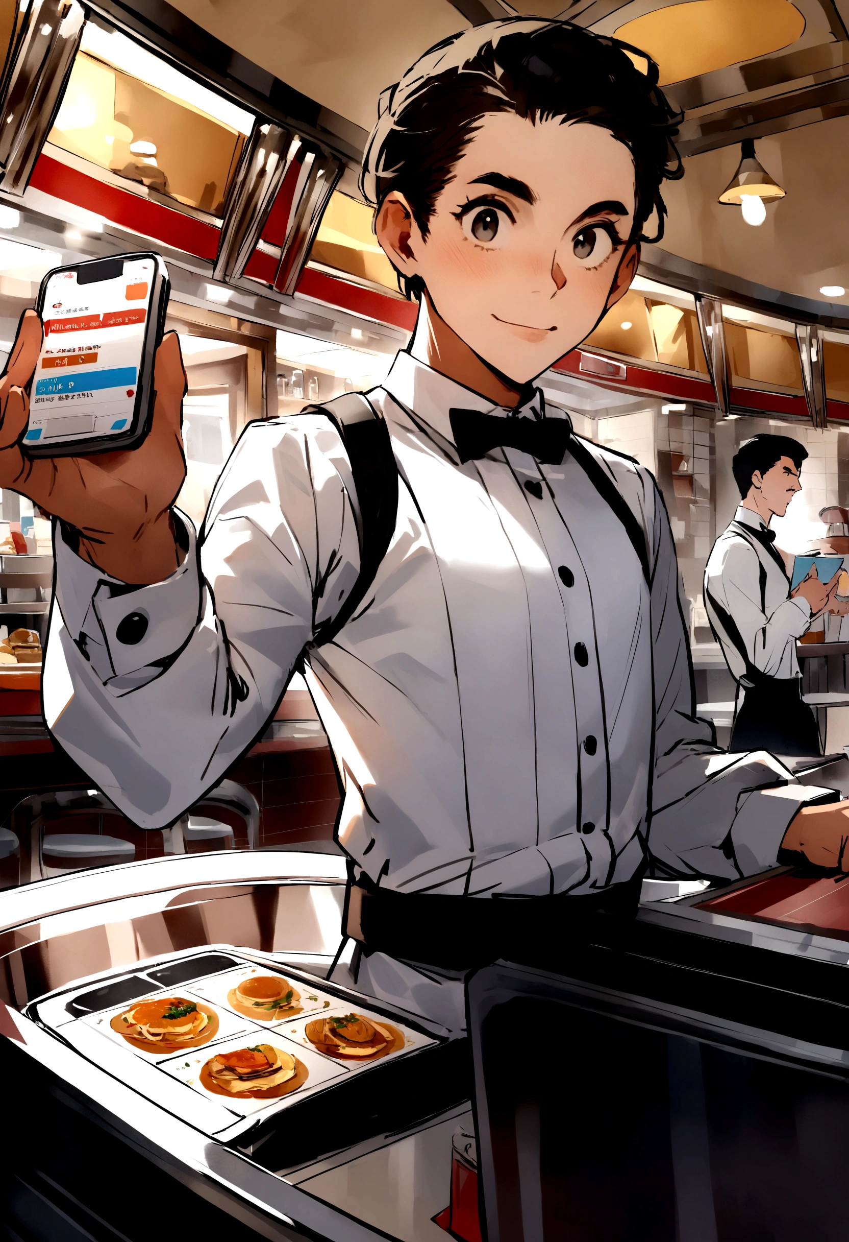 WAITERS WILL NOT ACCEPT CASH PAYMENTS AND EVERYTHING WILL BE DIGITAL, SHOWS THE DINER USING THIS