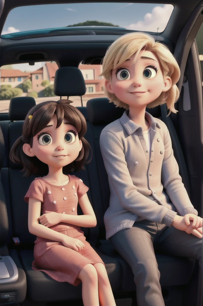 Father was driving the car, her daughter was sitting in the back seat