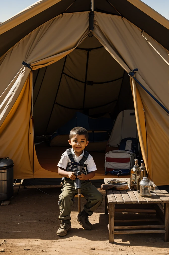 Explorer in camp