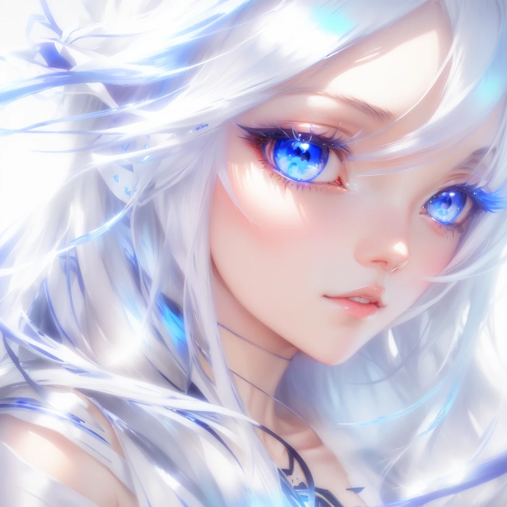 anime girl with long white hair and blue eyes, Stunning Anime Face Portraits, Beautiful anime faces, Perfect white hair girl, Girl with white eyes, Beautiful anime portraits, White Hair Girl, Beautiful Anime Girls, Anime Style 4k, Detailed portrait of an anime girl, Shining blue eyes, Her eyes have black anime pupils, Anime Girl Portrait, Beautiful anime style
